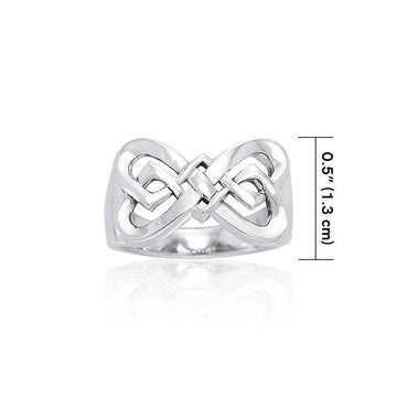 Danu Contemporary Silver Celtic Knotwork Ring TRI596 - Jewelry